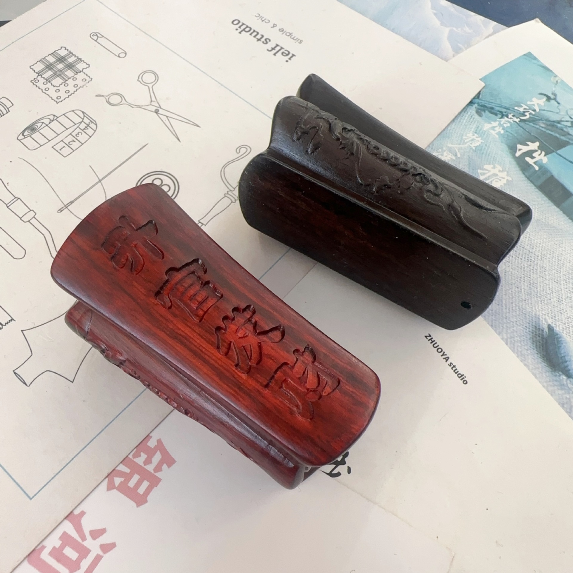 檀木棺材手把件 紫光檀小棺材木雕文玩工艺品挂件黑檀吊坠挂件