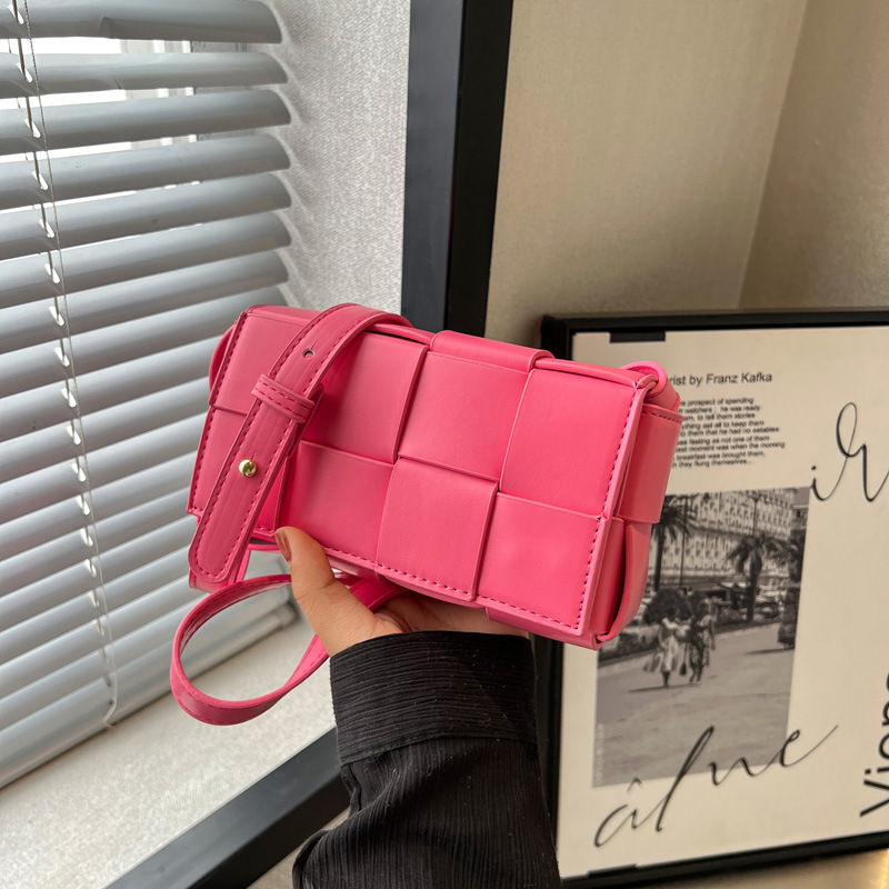 Bolso de Mujer de un Solo Hombro, Estilo Coreano, Versátil, Tejido a Mano, Bolso de Pecho, Bolso Cuadrado Pequeño, Artículo Popular de Primavera/Verano 2024