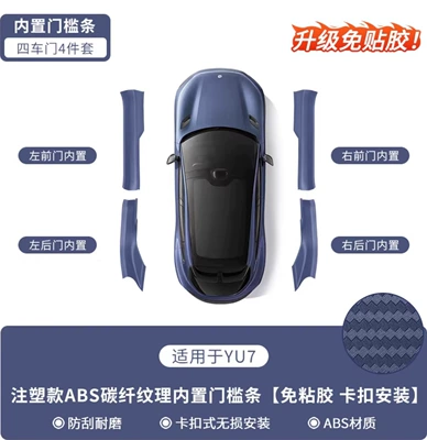Dekorativ pedal başlıqları Su7 Glue-Free Threshold Strip Carbon - yu7-dusk-shadow-blue-adhesive-free-built-in-carbon-pattern-threshold-strip-set-of-four