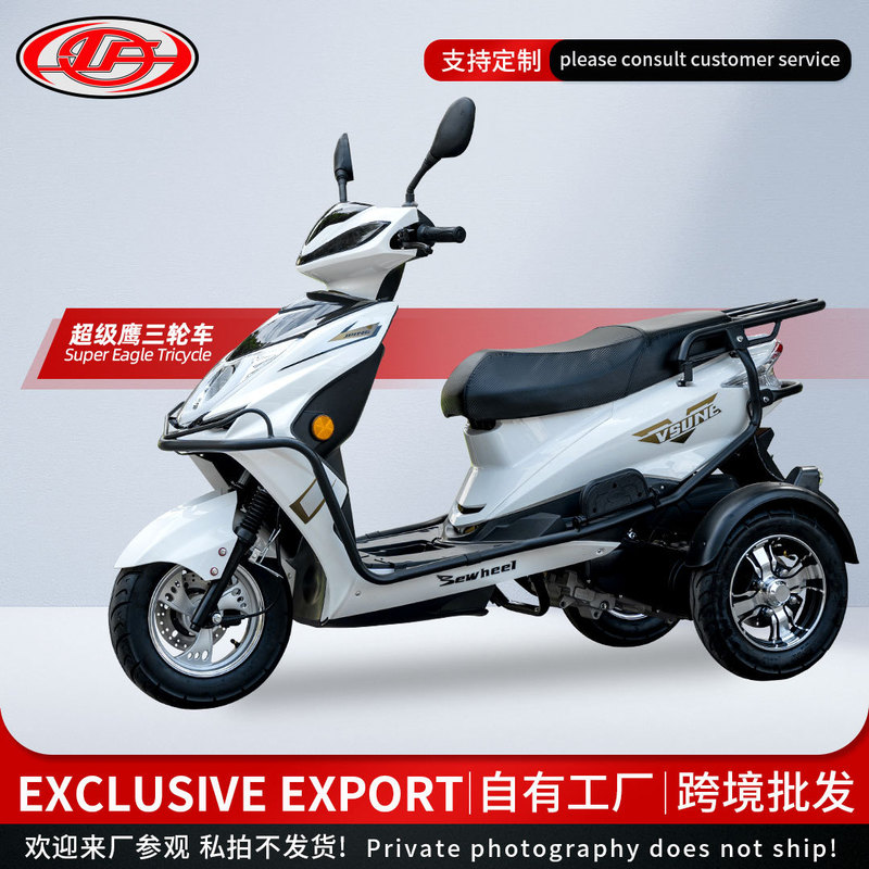 Cross-Border Fuel-Powered Motorcycle Tricycle, Adult Pedal Scooter, Climbing Delivery Vehicle, Elderly Three-Wheeled Motorcycle