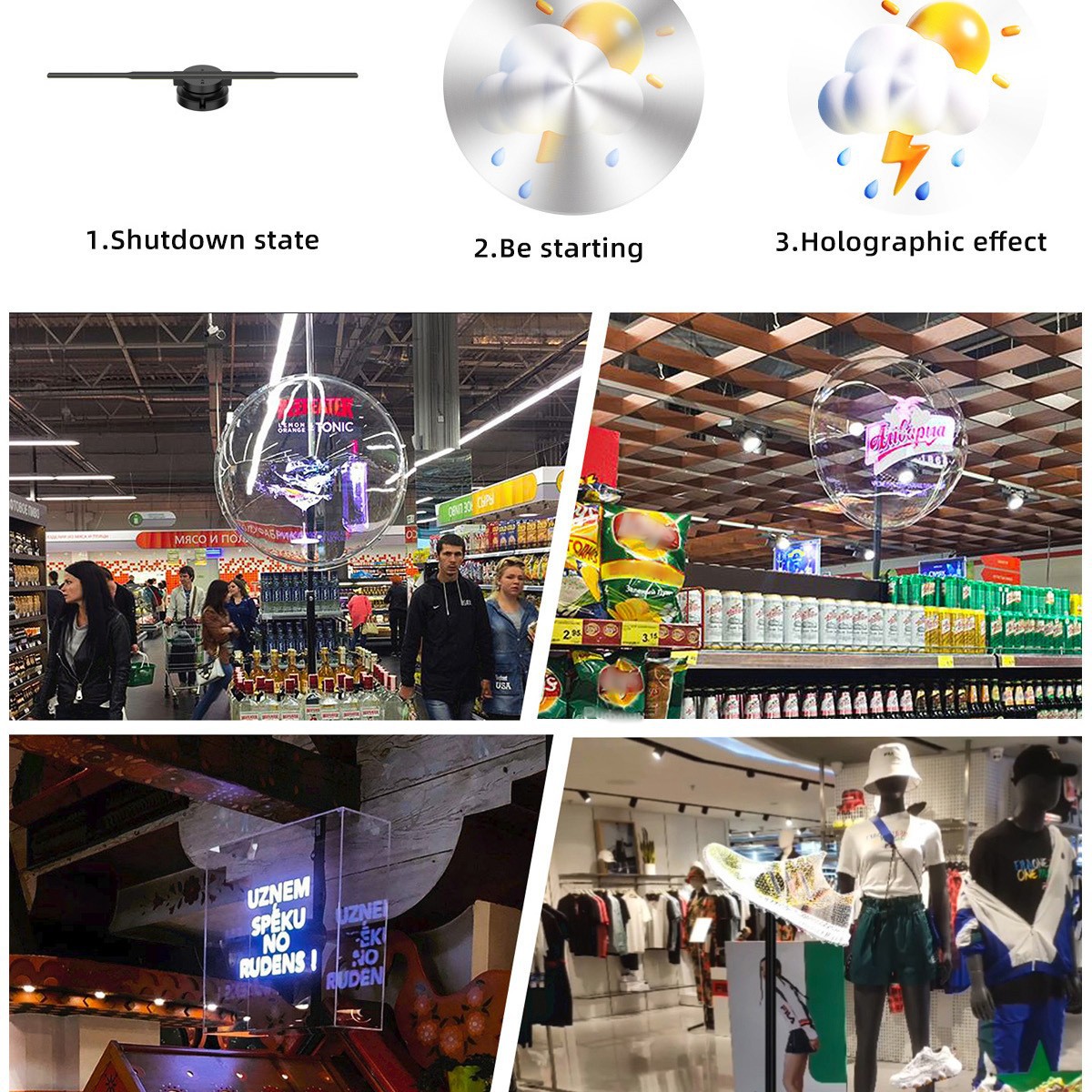 Máquina de publicidad de ventilador holográfico a ojo desnudo proyector 3D estereoscópico de imagen rotatoria LED pantalla ultra clara explosiva transfronteriza
