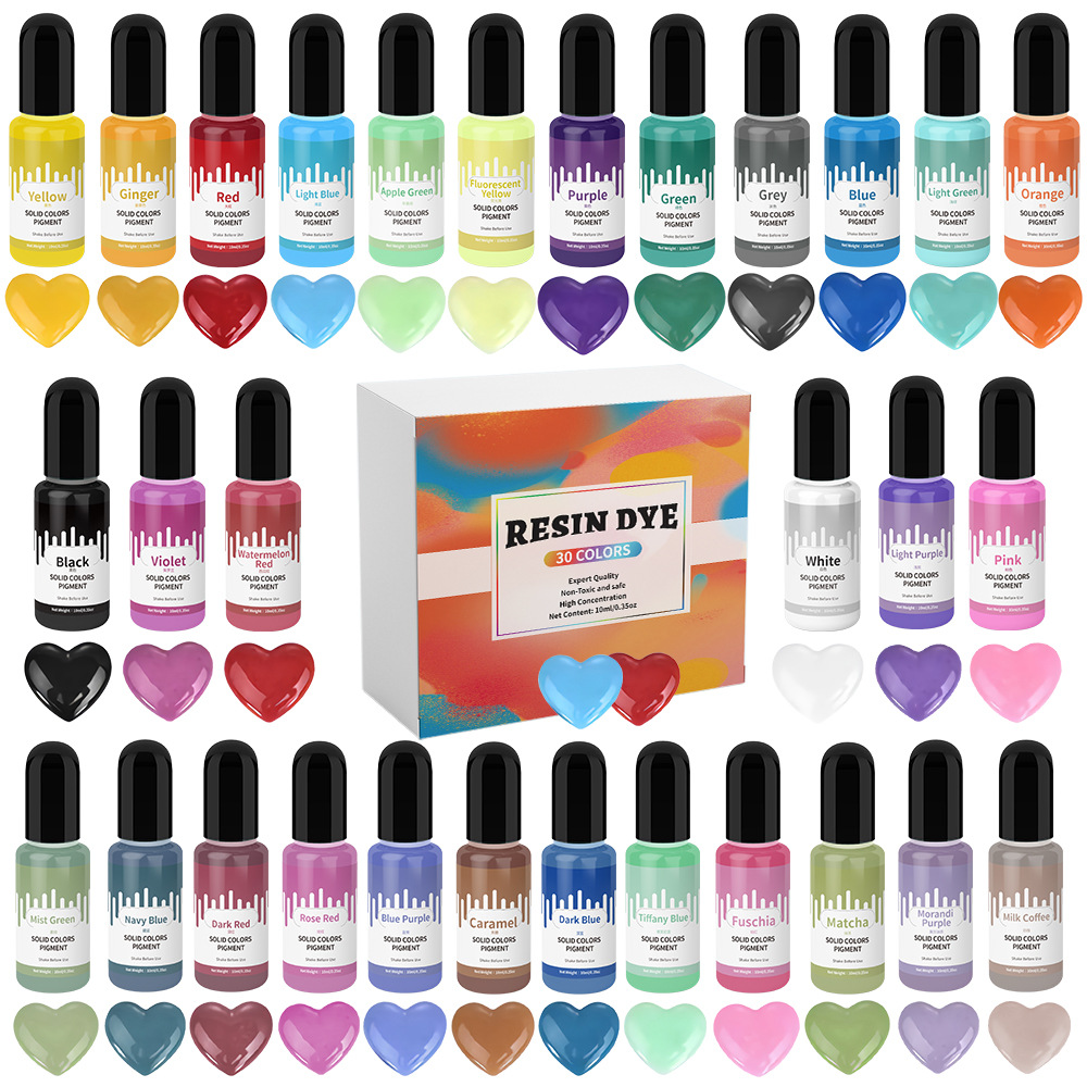 30 Color Solid Color Essence 10ml Oil based Epoxy Resin AB/UV Special Color Essence Macaron Color Se