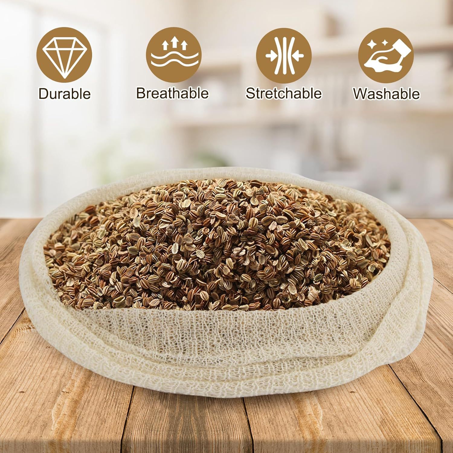 全棉啤酒花、谷物和香料啤酒冲泡袋棉质网眼浸泡袋,