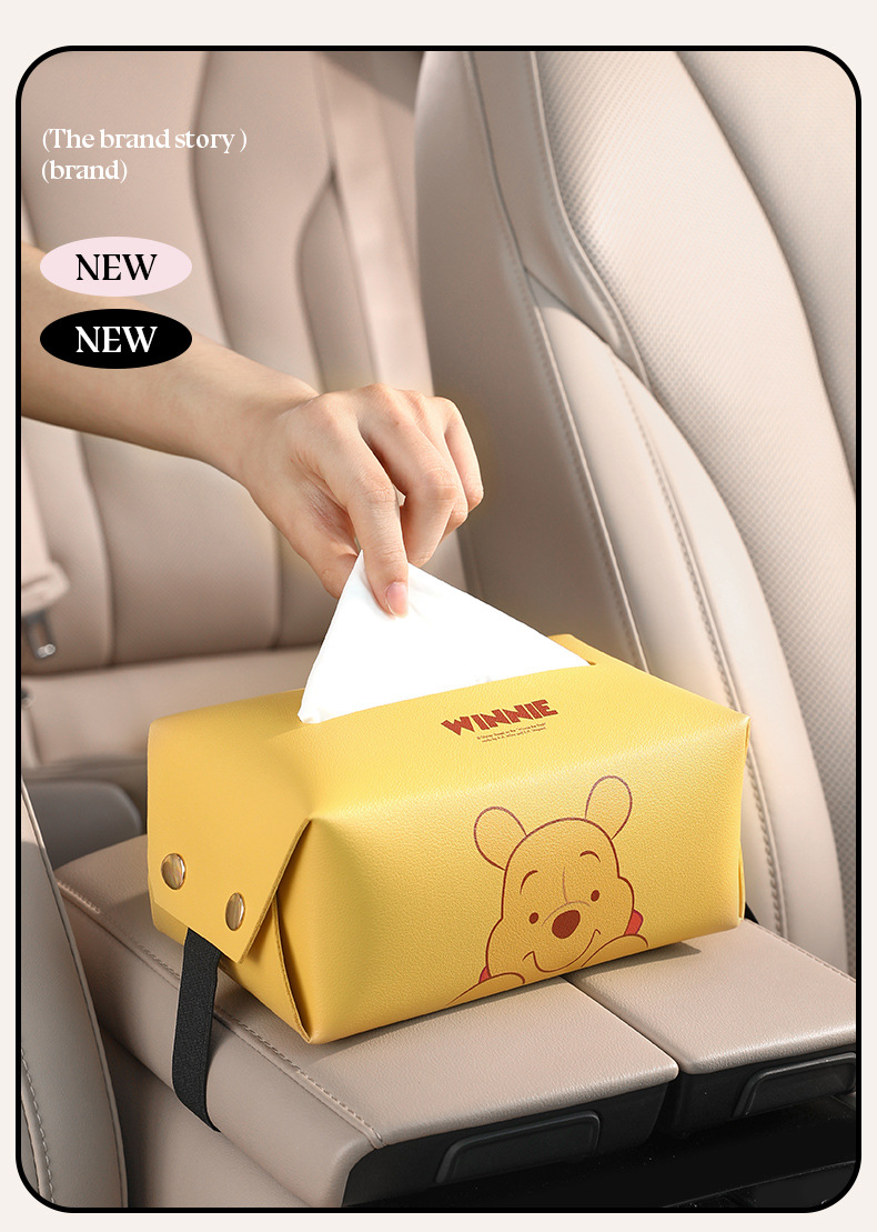 Strawberry Bear Car Tissue Box, Cute Car Armrest Box Tissue Holder, Car Storage Napkin Box, Car Tissue Dispenser
