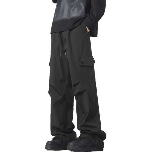 Men's spring pants 2025 new autumn and winter functional paratroopers overalls loose straight casual pants