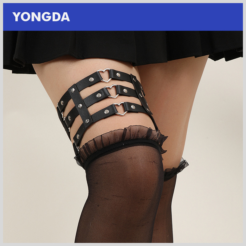 Cross-border PU leather leg ring body restraint strap accessories uniform temptation sexy garter belt manufacturers wholesale