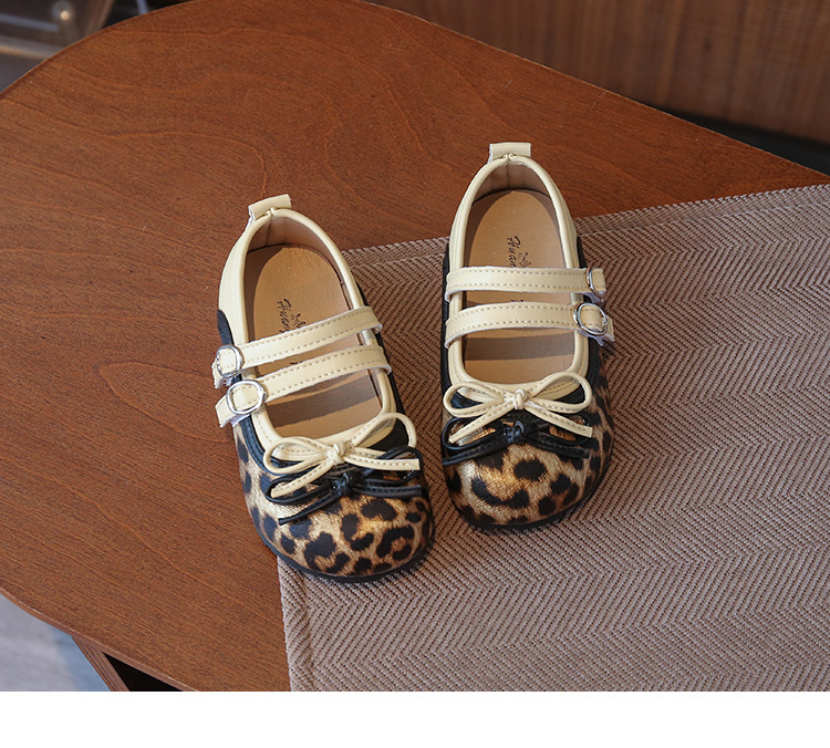 Mädchen Mary Janes Mit Leopardenmuster Weiche Lederschuhe_voghion.com