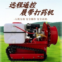 全自动果园遥控打药机 500斤药桶大型履带式打药车 柴油喷药车