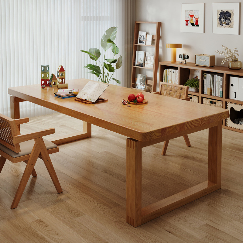 All-Solid Wood Large Long Desk for Home Use, Study Desk, Office Desk, Mobien Dining Table