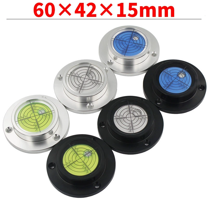 [металл 60x42x15] Многоцветный механический уровень для работы на высоте с горизонтальным пузырьком на базовом фланце