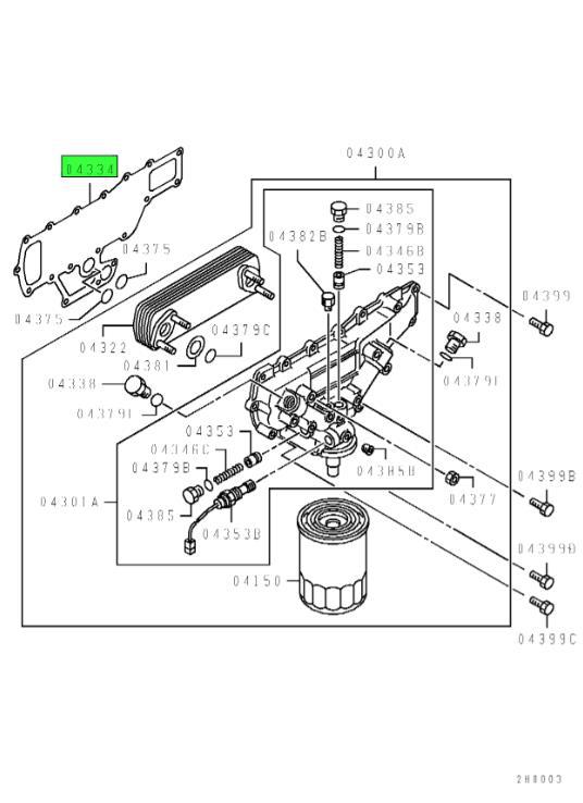 ME013687 GASKET OIL COOLER 4D3