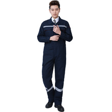 定制各式工作服批发夏季工装涤棉工服劳保服工衣反光条连体服