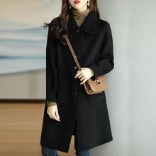 毛呢外套女2025春秋新款小个子韩版薄款修身气质中长款呢子大衣