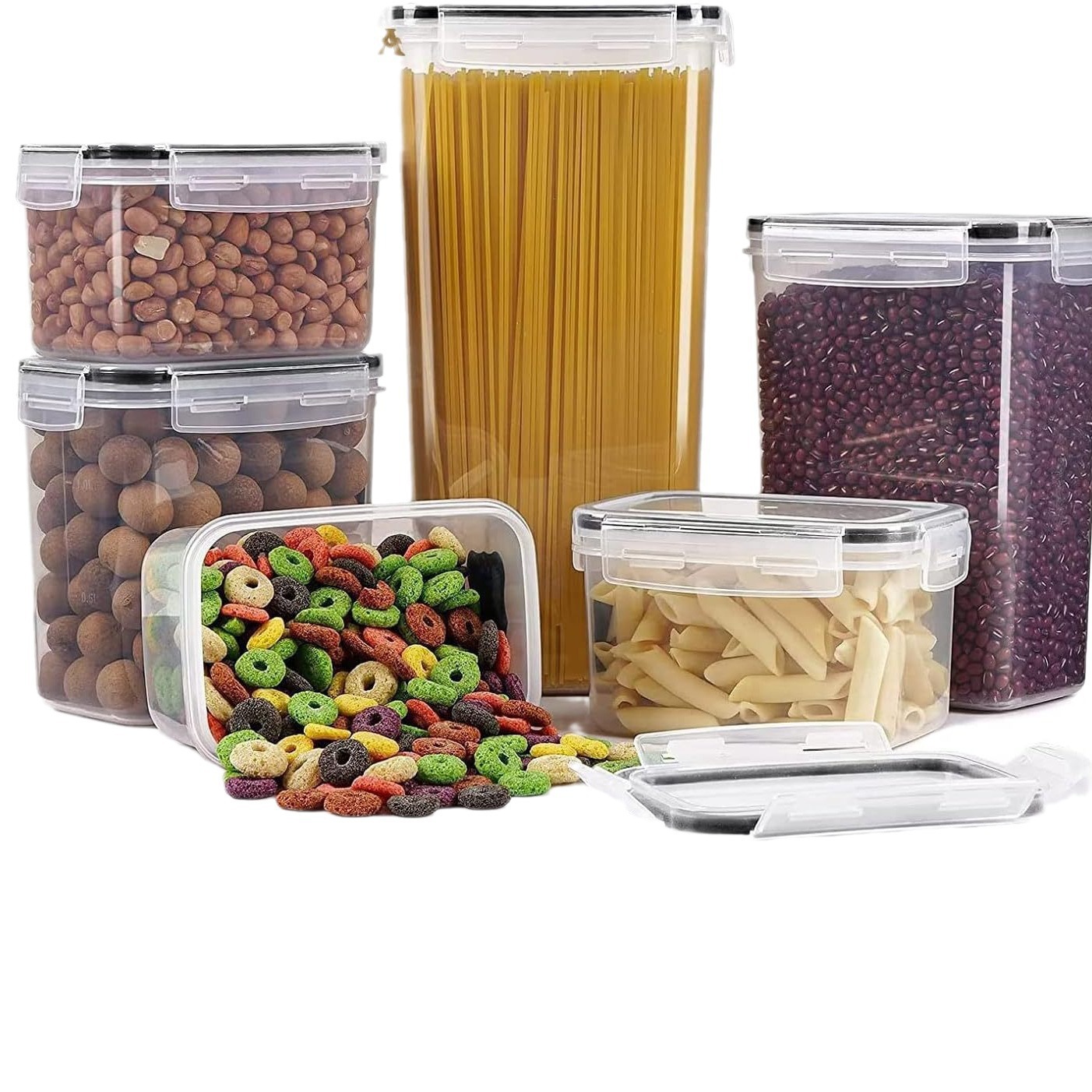 Amazon Transfronterizo E-commerce 8 piezas de plástico contenedor PP caja de preservación de microondas BPA libre de latas de sellado