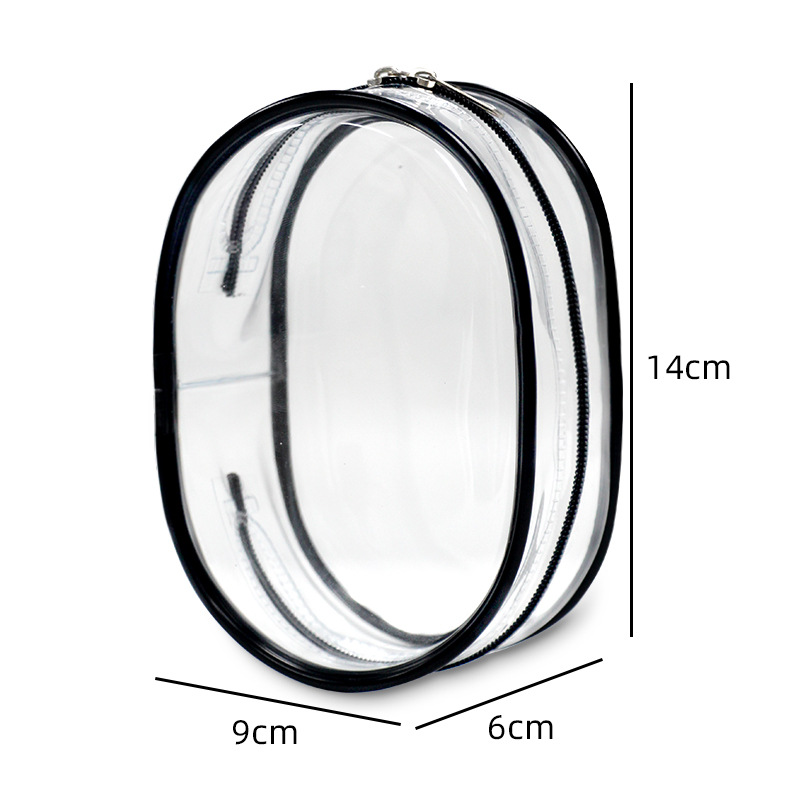 Thickened—pvc zipper [14cm]—naked bag [black] oval