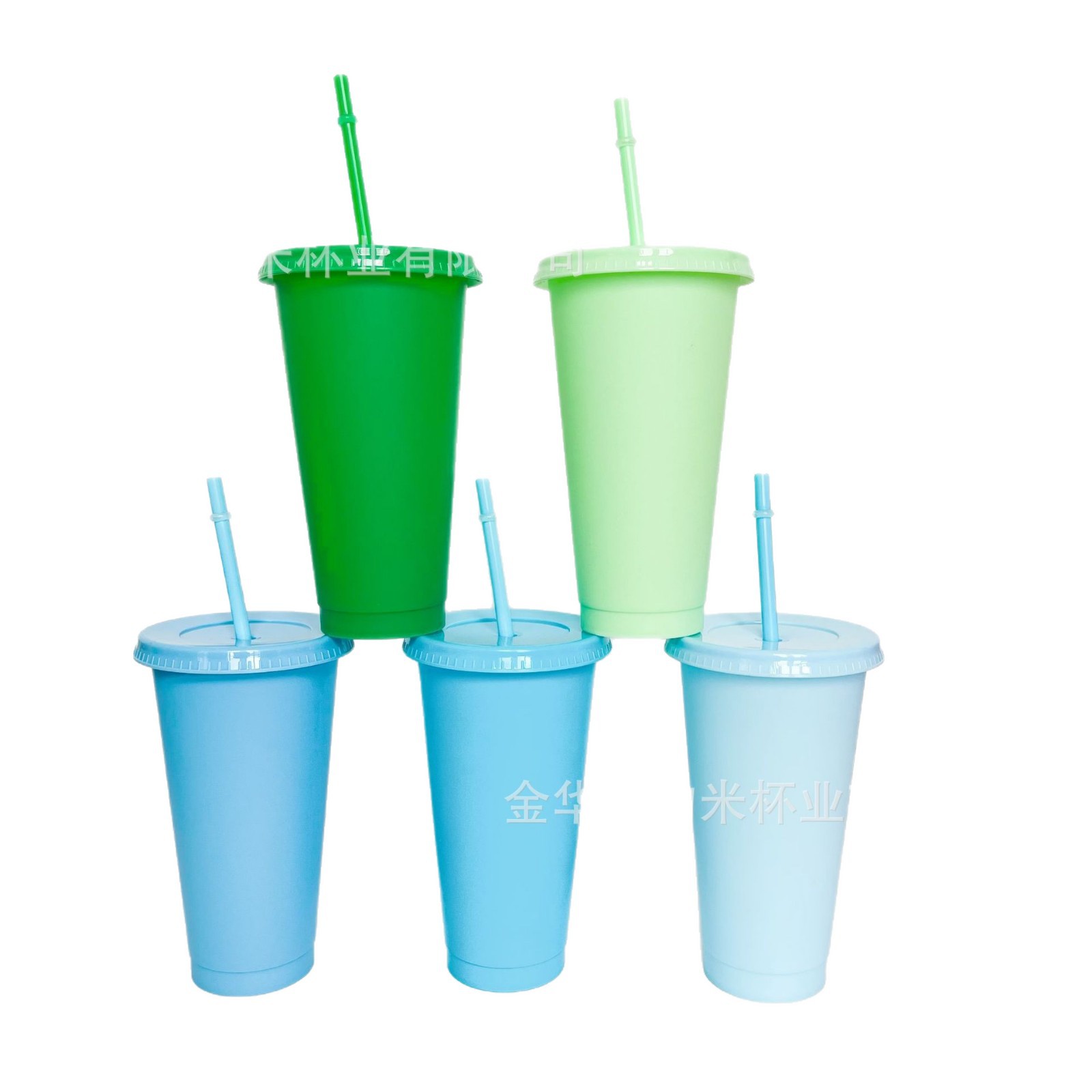 Transfronterizo PP color 24OZ taza de paja taza de té de leche de gran capacidad 710ML taza de plástico monocapa de color sólido se puede imprimir logotipo