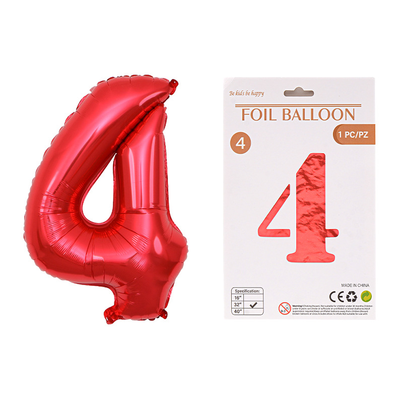 Globo de película de aluminio digital de 32 pulgadas, tarjeta de papel, tapa dura, paquete individual, cuerpo delgado, fiesta digital, globo decorativo flotante