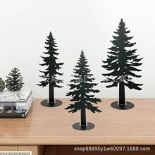 跨境新品铁艺迷你圣诞树家居桌面摆件简约设计金属工艺品装饰摆件