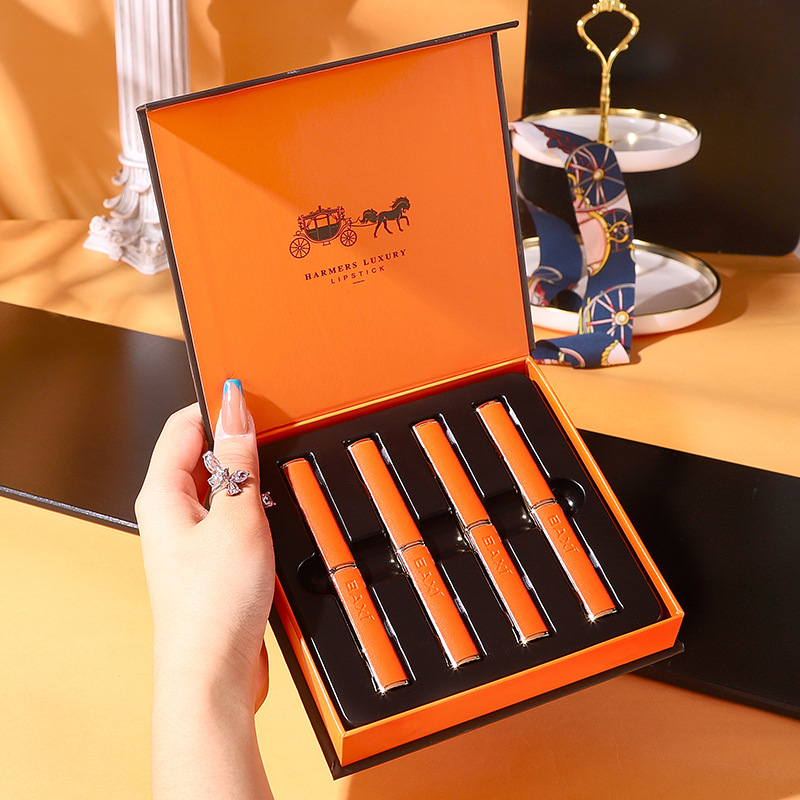 BAXI Baxi Lambskin Lipstick Set Gift Box Matte Fog Face Not Falling, Not Sink Cup Plain White