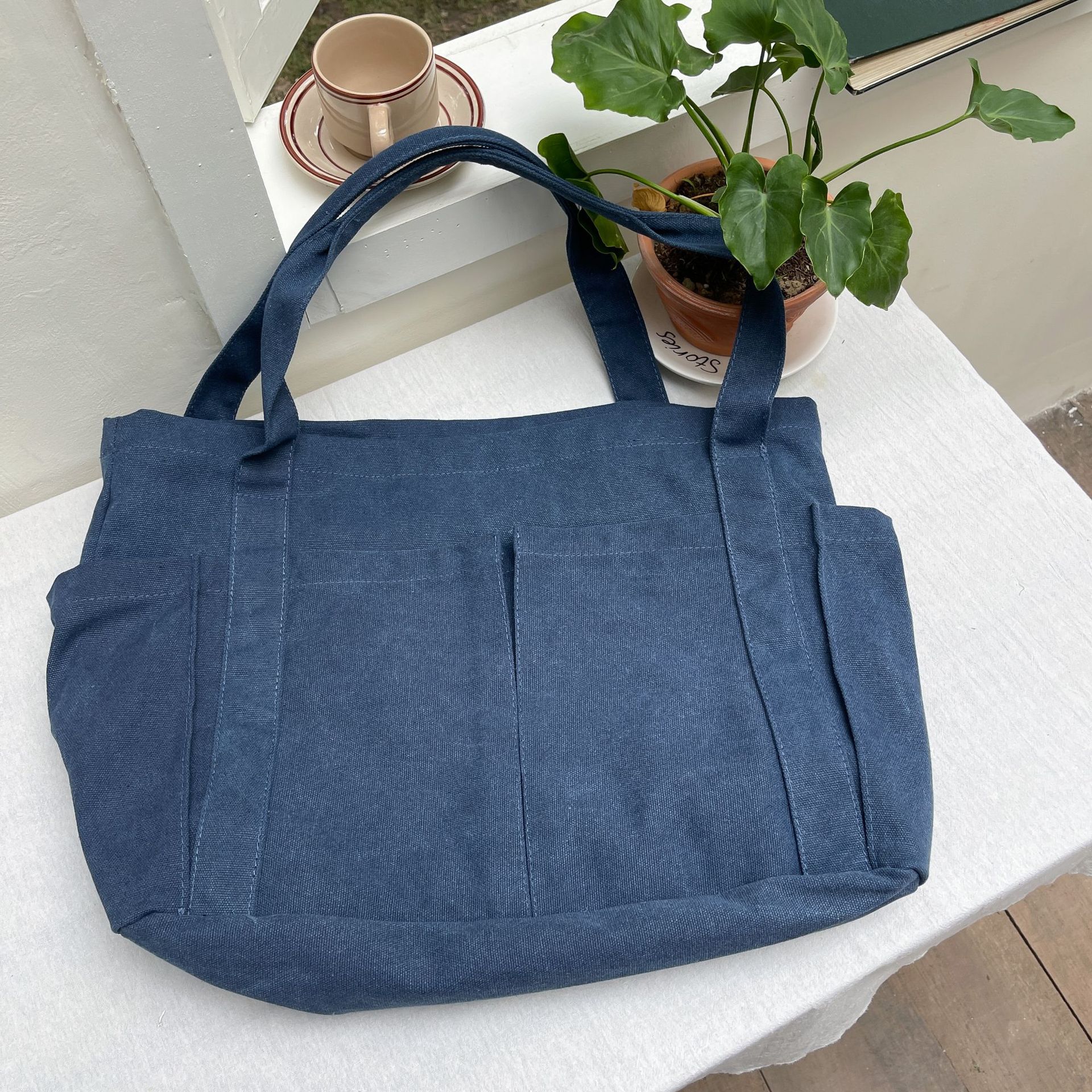 Estilo coreano casual color sólido Internet celebridad moda bolsa de tela simple moda de gran capacidad todo fósforo de las mujeres solo hombro bolsa de lona