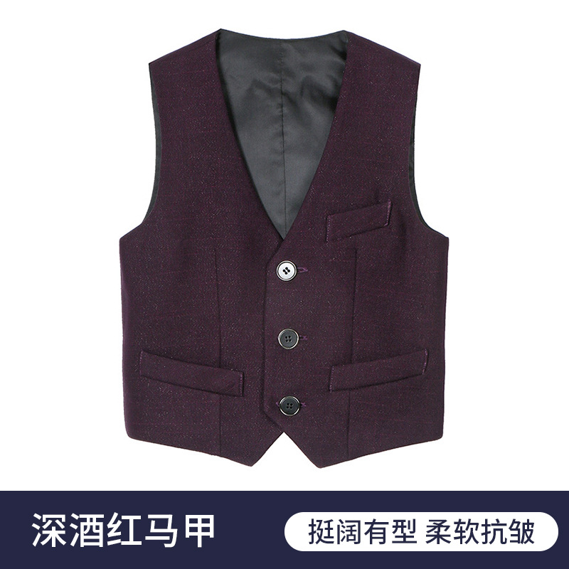 Niños traje casual chaleco estilo de la Universidad de los niños negro Chaleco de los niños ropa de clase Chaleco de los muchachos traje de color sólido