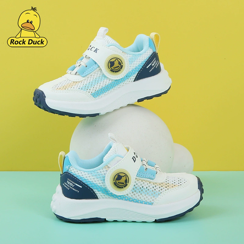 Детские сетчатые спортивные кроссовки Little Yellow Duck дышащие и не пахнут для ног 2025 летний новый тренд функциональной обуви для мальчиков и девочек