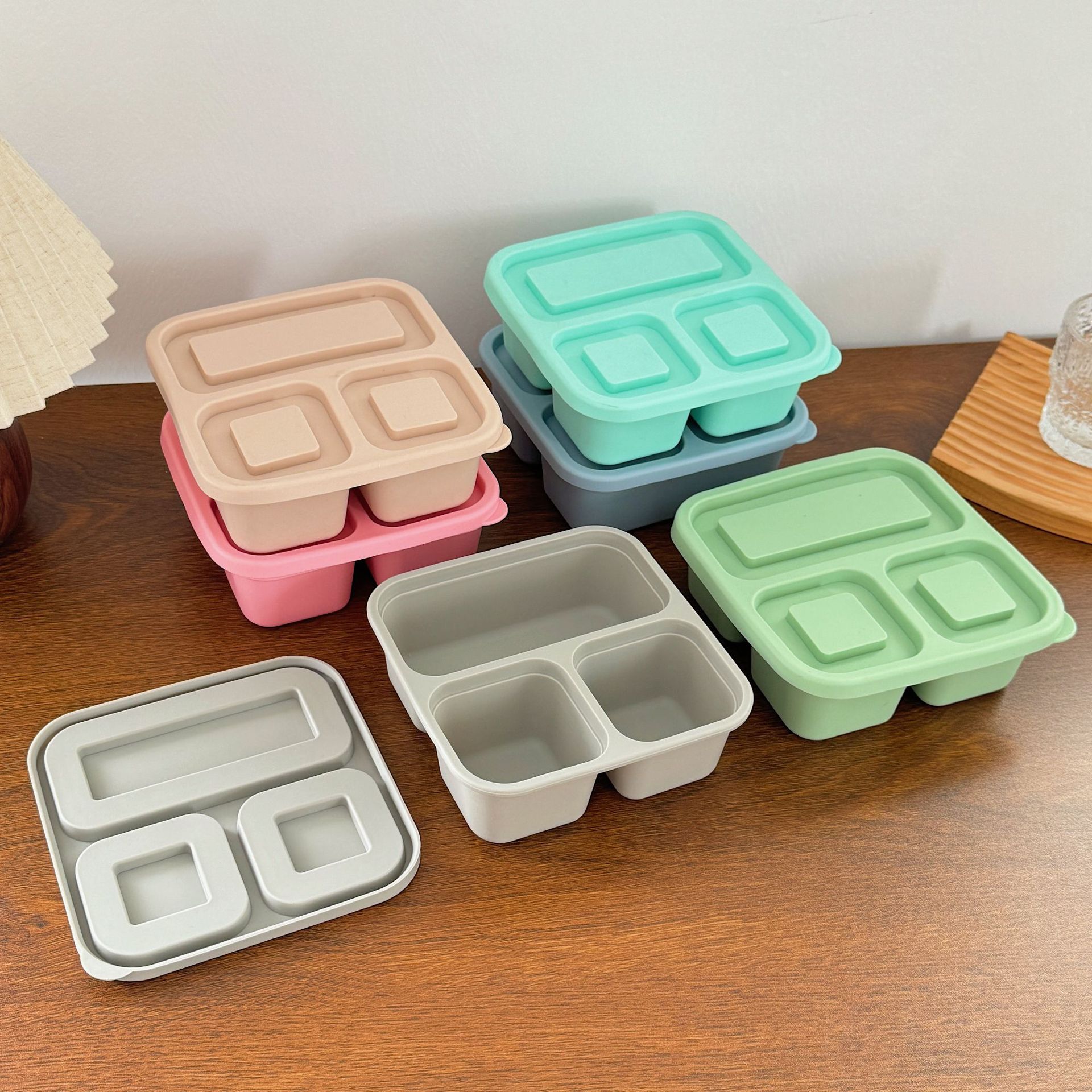 Infant Silicone Food Supplement Box, Anti-Odor Food-Grade Freezer Box, Mother and Baby Supplies, Sealed Cute Insulated Box with Lid