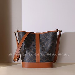 【Girl Bag】凯旋门水桶包大容量通勤包老花斜挎真皮高级女包lisa