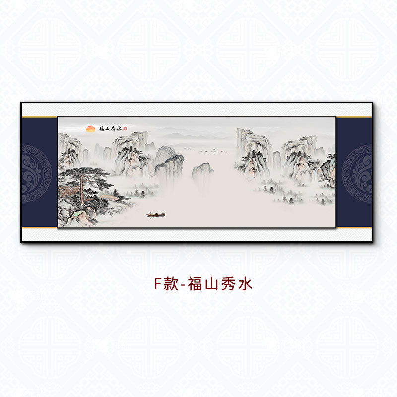 Pintura de paisaje, pintura colgante para sala de estar, nuevo estilo chino, oficina, estudio, cartel de seda, sofá, Fondo de pared, mural de pintura grande