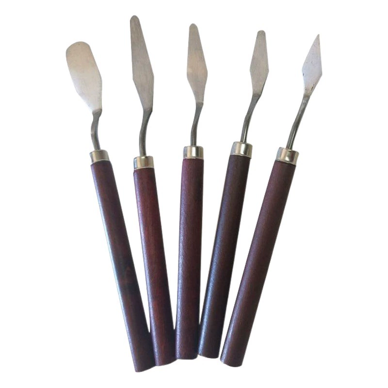 Нержавеющая сталь Изобразительное искусство масло нож для рисования палитра для рисования расходные материалы деревянный плоский остроконечный пигментный нож шпатель