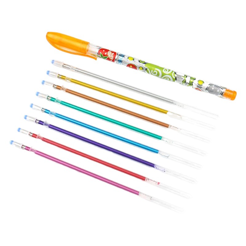 Hand account graffiti painting metal pen Children's Water Tik suit Happy flash metal 8-color pen suit DIY álbum