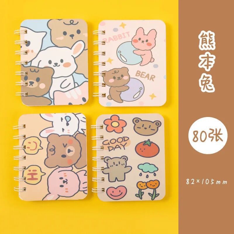 Cuaderno de dibujos animados de bobina pequeña lindo super lindo mini bolsillo portátil cuaderno de notas regalo para estudiantes de escuela primaria