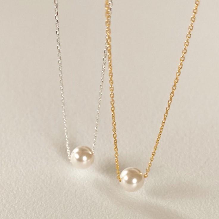 Women's Gender 925 Sterling Silver Pearl Geometric Necklace
