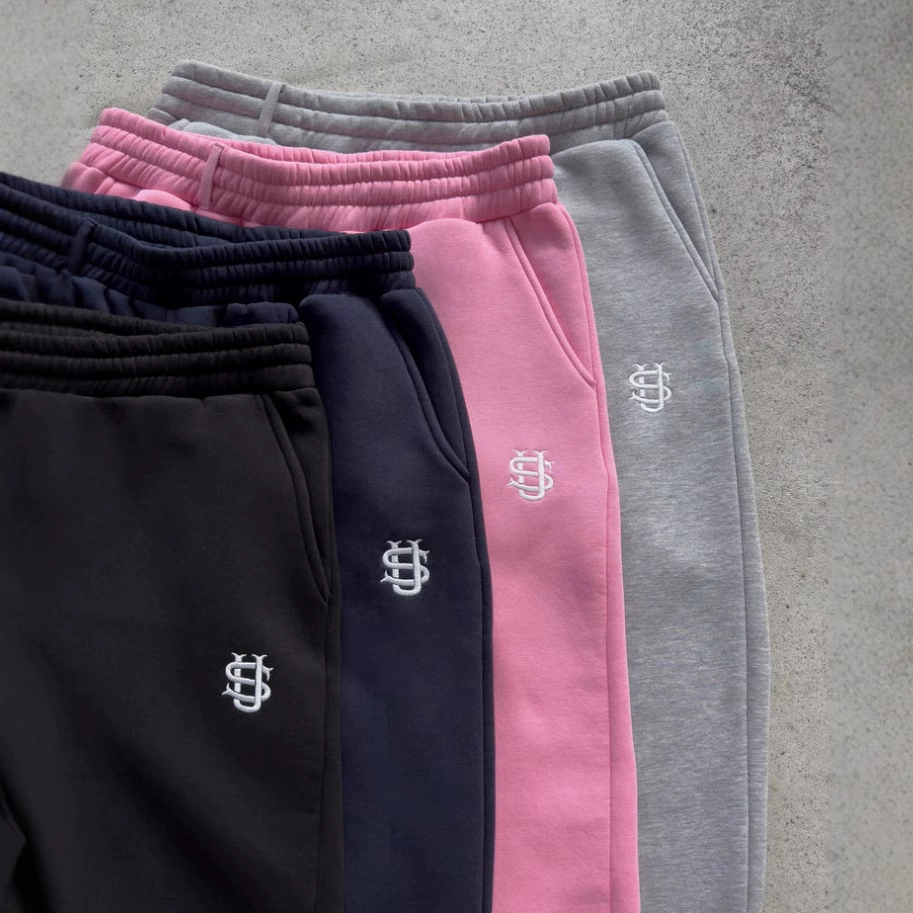 Спортивные брюки unisex ретро однотонные хип-хоп стиль, молния внизу и эластичный пояс, XS–XXL