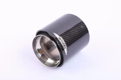 Special stainless steel carbon fiber tail throat suitable for BMW mini JCW modified black baked blue exhaust pipe (Exhaust pipe) - large-f-series-bright-surface