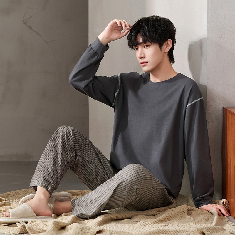 Pijama de hombre primavera y otoño 2024 nuevo hombre algodón conjunto primavera y otoño verano hombre ropa de hogar inglesa verano