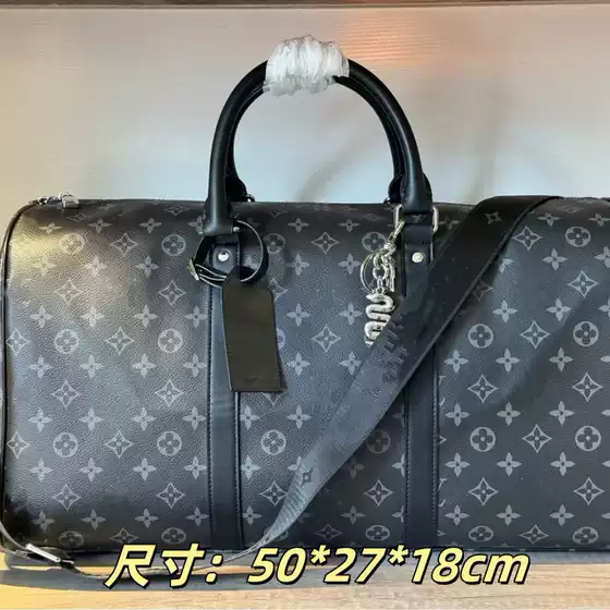 Men's Travel Bag Classic Black Warrior with Laptop Compartment for Business Trips and Travel