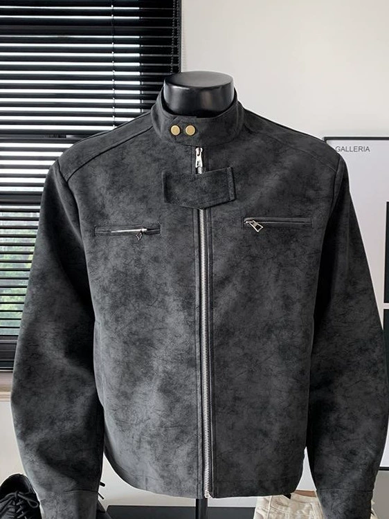 Демисезонная куртка из экокожи oversize, американский стиль, ретро фасон