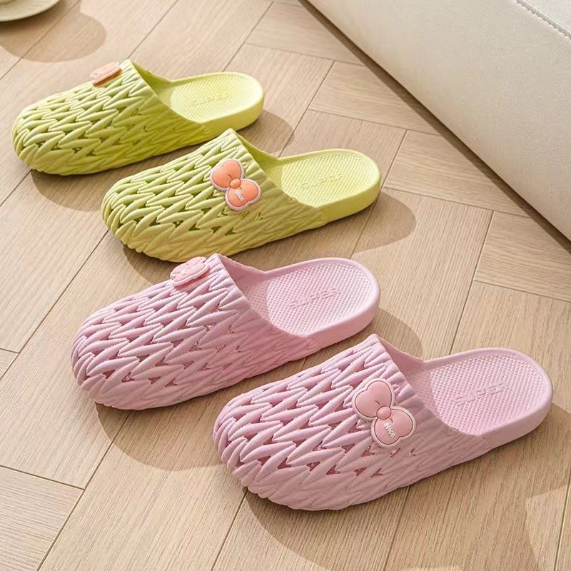 2024 Summer new hole shoes closed toe slippers women's non-slip cute casual home outdoor soft bottom bathroom breathable