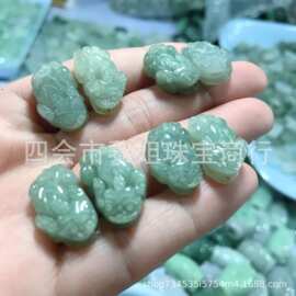 diy串珠配饰配件A货翡翠貔貅手串串珠材料钥匙扣包挂招财貔貅手绳
