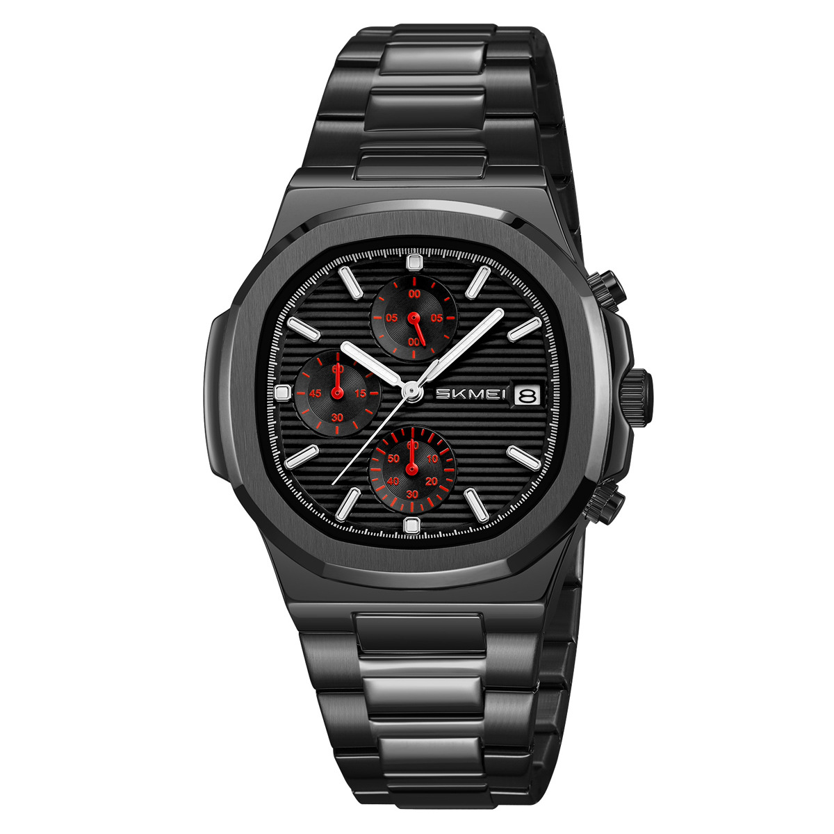 Momento de tres ojos seis agujas reloj de cuarzo para hombres nocturna multifuncional deportivo impermeable reloj de negocios fuente mayorista