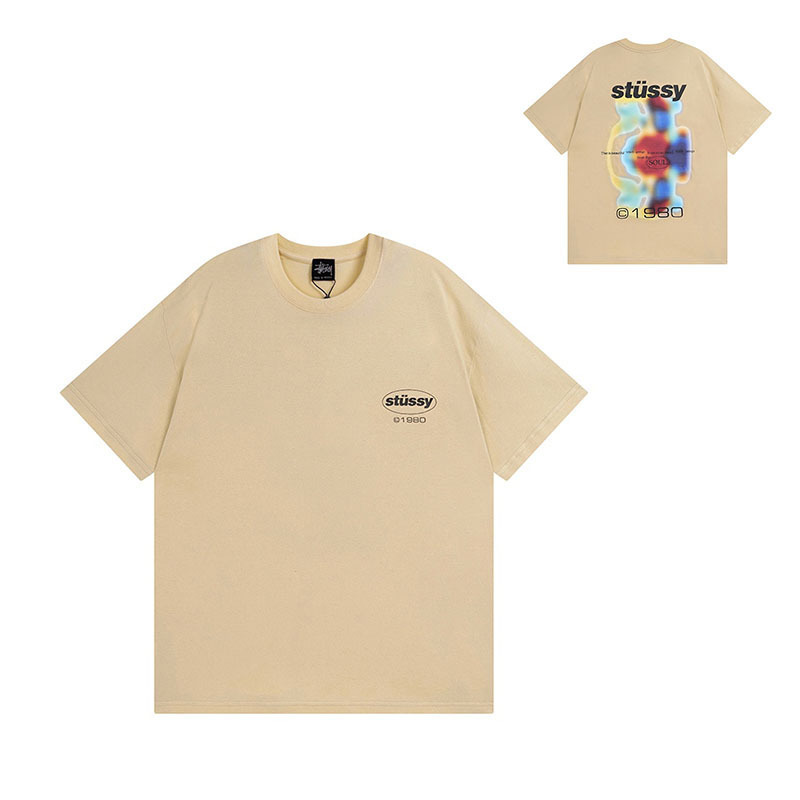 国境を越えた卸売りstyスチュアート黒8クラシック24ss半袖純綿夏ゆるいtシャツ男女同金|undefined