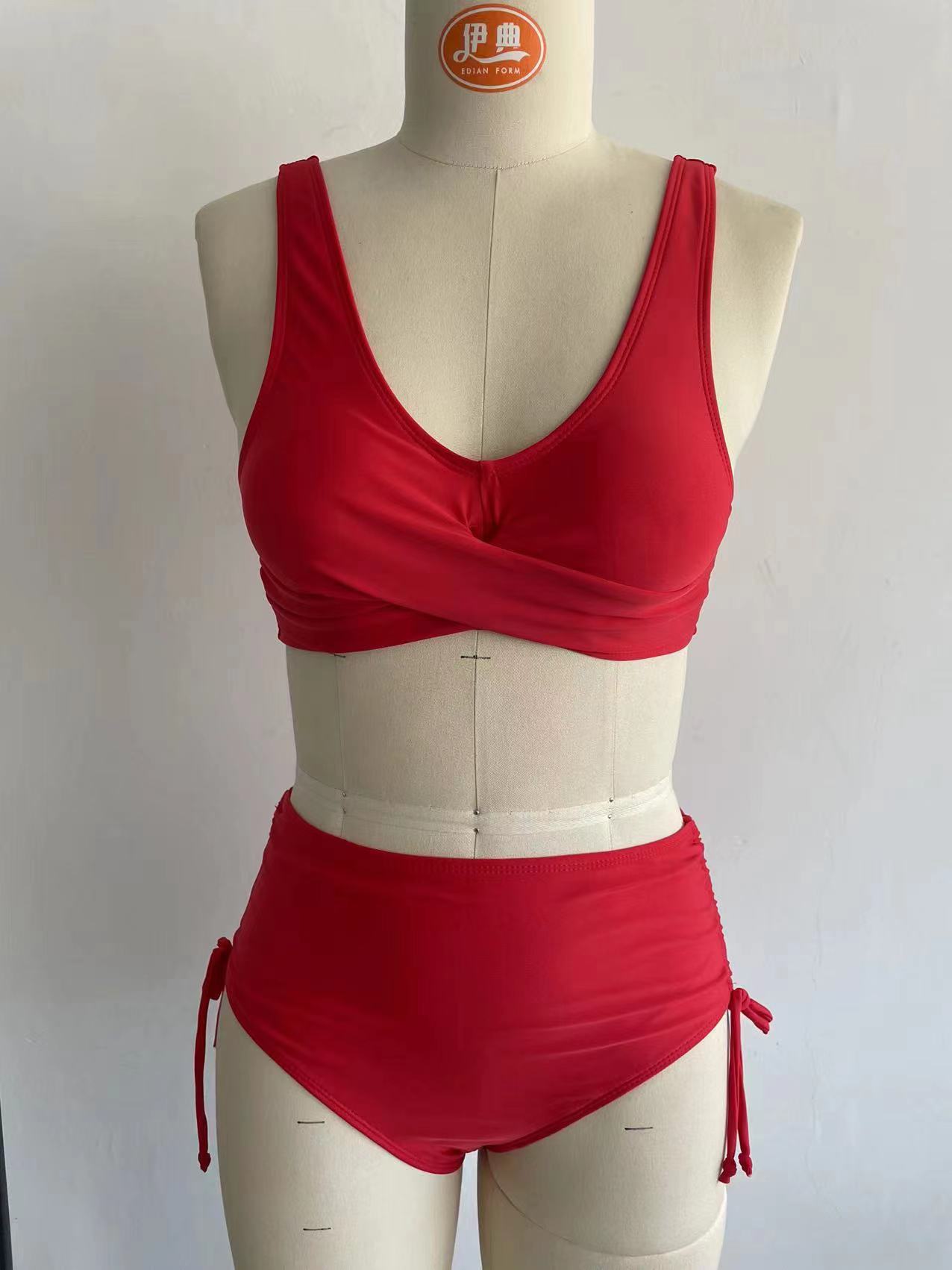 136g Weight Sexy Feel Of Sensation Mid Waist Panties Waist Bikini Panties Style Bralette Bra Category Polyester Fabric Type 2 Pieces Set Quantity Swimming Pool, Beach Occasion Solid Color Pattern Women's Gender Women's Solid Color 2 Pieces Set Bikinis Swimwear 8