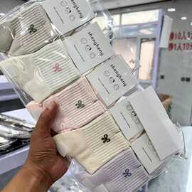 男女士秋冬新款中筒棉袜 透气百搭简约学生运动潮袜地摊袜子批发