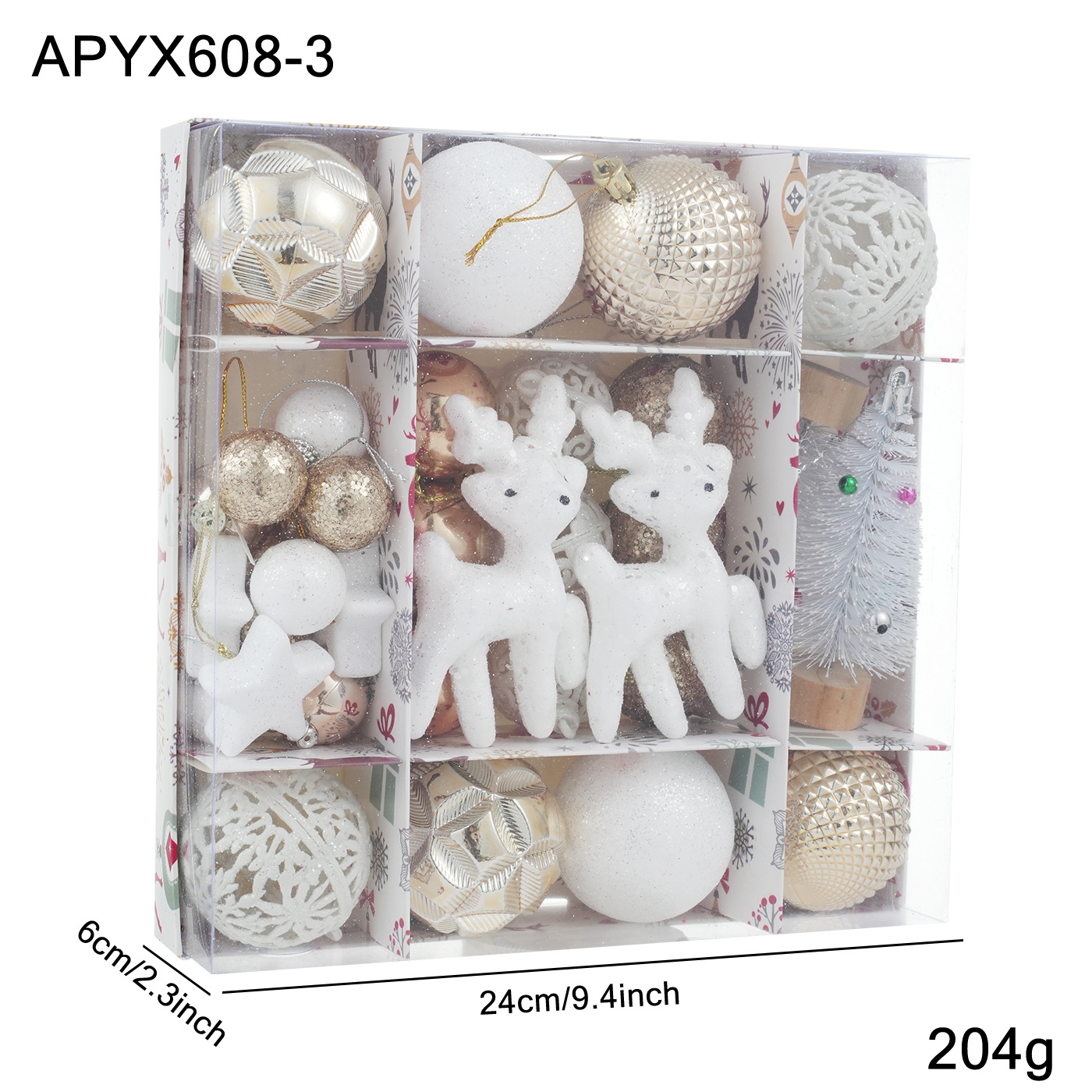 Nuevos productos transfronterizos paquetes de colgantes de bolas de Navidad en caja decoración de árboles de Navidad decoración de atmósfera de vacaciones decoración de colgantes en stock image 6