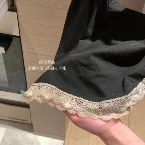 Summer lace safety pants for women, non-rolled, thin, large size, ice silk, breathable, hip-lifting, bottoming, anti-exposure insurance shorts