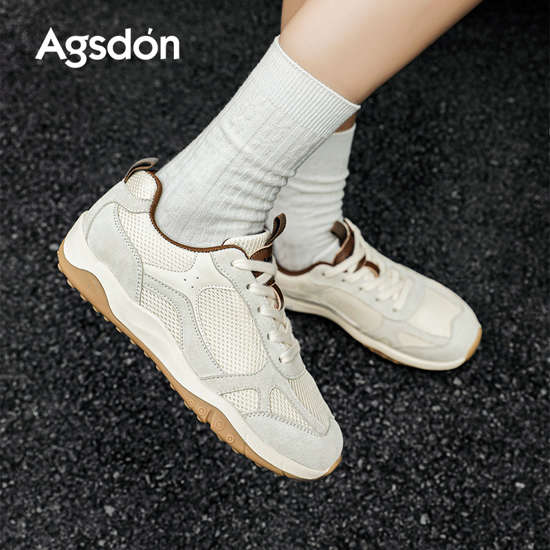 Augu Lion Dengde zapatos de entrenamiento para mujeres 2025 nuevos zapatos blancos de soleas gruesas de otoño zapatos de skateboard casuales ballet Gump