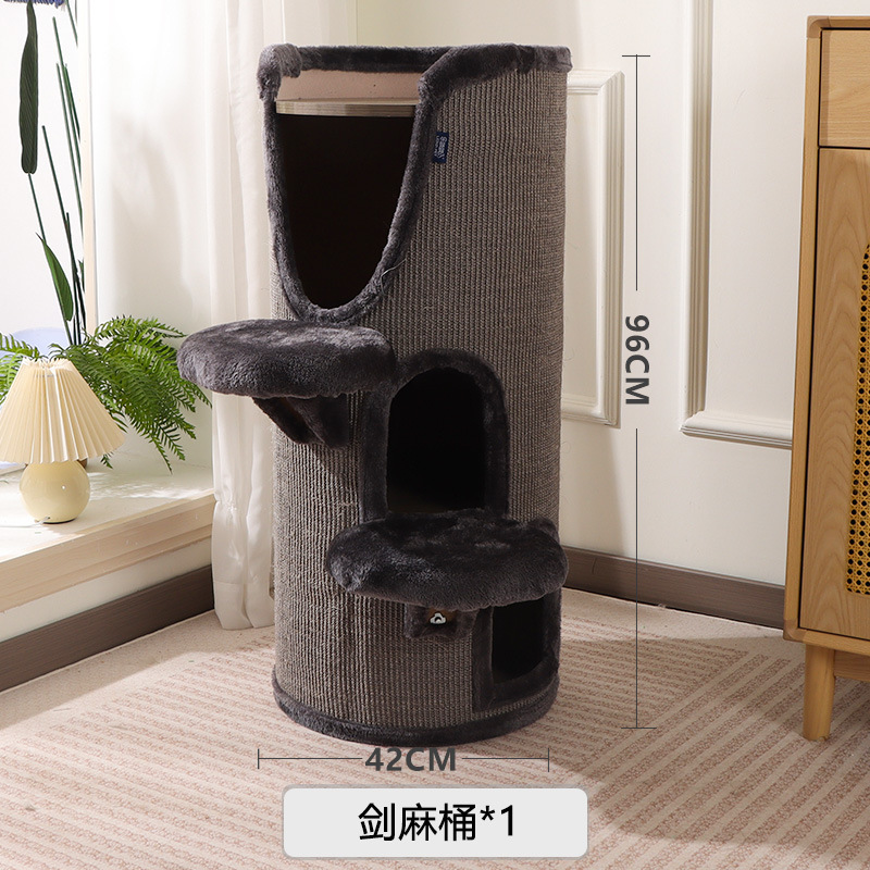 Nueva casa para gatos, marco de escalada para gatos de verano, cubo de sisal integrado para árbol para gatos, suministros para la casa de gatos, cubo de gato simple para gatos