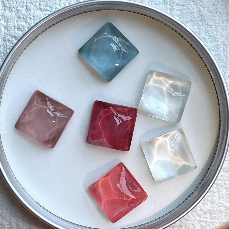 Square Nail Art Color Card Glass Beads Irregular Square Nail Polish Swatch Beads Irregular Design