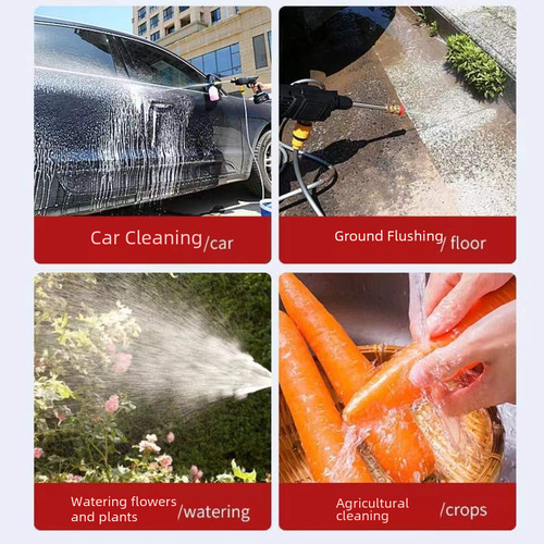 Portable Soft Hose Electric Commercial Household Car Wash Garden Flower Spraying Wireless High Pressure Water Gun Set